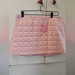 Sugar Thrillz Light Pink Quilted Mini Skirt